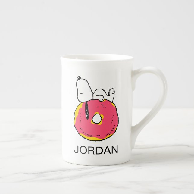 Erdnüsse | Snoopy Pink Donut Prozellantasse (Rechts)
