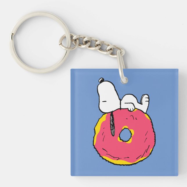 Erdnüsse | Snoopy Pink Donut Schlüsselanhänger (Vorderseite)