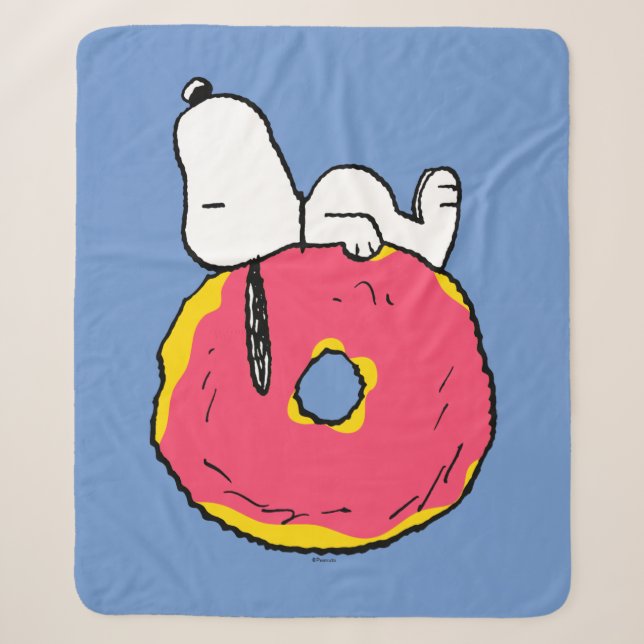 Erdnüsse | Snoopy Pink Donut Sherpadecke (Vorderseite)