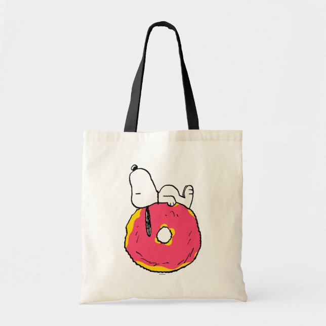 Erdnüsse | Snoopy Pink Donut Tragetasche (Vorne)