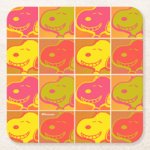 Erdnüsse Snoopy Pop Art Pattern Rechteckiger Pappuntersetzer
