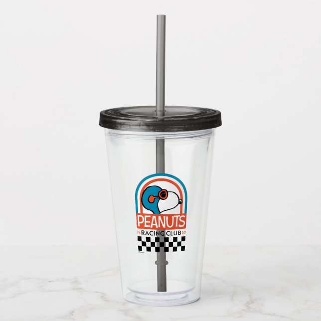 Erdnüsse | Snoopy Racing Club | Name hinzufügen Acryltrinkbecher (Vorderseite)
