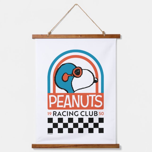 Erdnüsse | Snoopy Racing Club Wandteppich Mit Holzrahmen (Vorderseite)