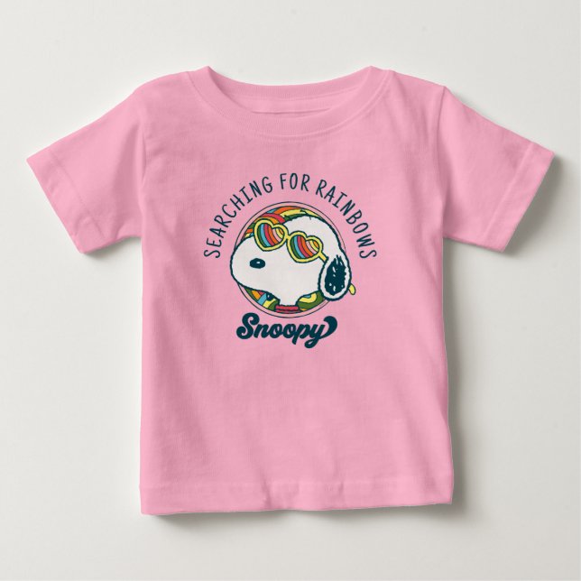 Erdnüsse | Snoopy Rainbow Heart Sonnenbrille Baby T-shirt (Vorderseite)