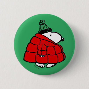 Erdnüsse Snoopy Red Puffer Jacket Button