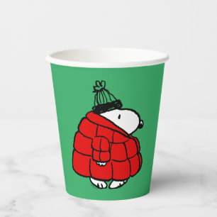Erdnüsse   Snoopy Red Puffer Jacket Pappbecher