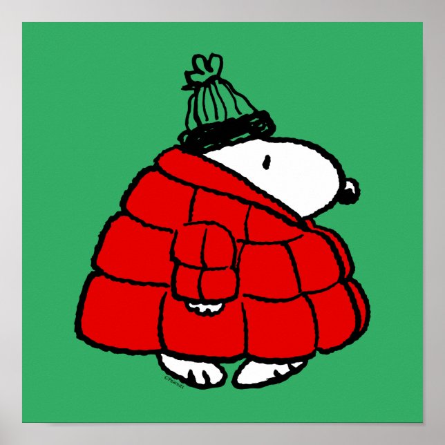 Erdnüsse | Snoopy Red Puffer Jacket Poster (Vorne)