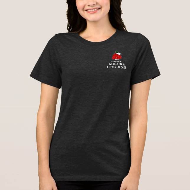 Erdnüsse | Snoopy Red Puffer Jacket Tri-Blend Shirt (Vorderseite)