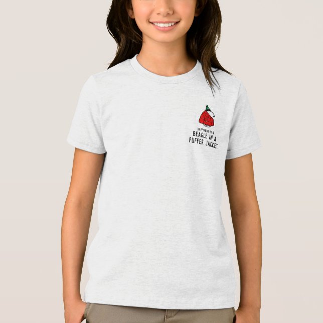 Erdnüsse | Snoopy Red Puffer Jacket Tri-Blend Shirt (Vorderseite)
