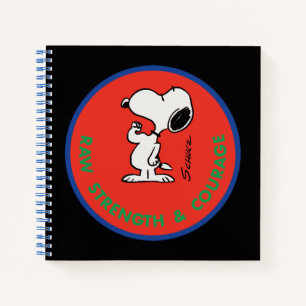 Erdnüsse Snoopy Row Stärke & Mut Abzeichen Notizbuch