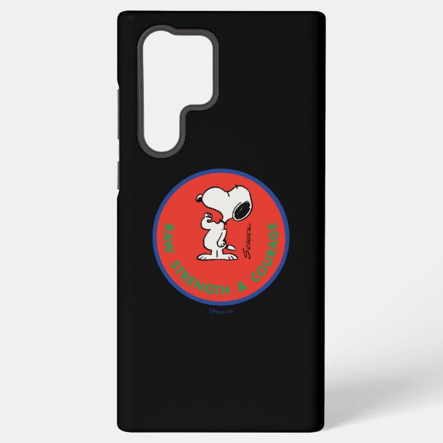 Erdnüsse | Snoopy Row Stärke & Mut Abzeichen Samsung Galaxy Hülle (Rückseite)