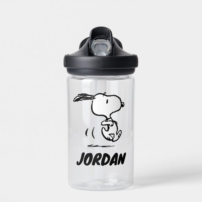 Erdnüsse | Snoopy Running | Name hinzufügen Trinkflasche (Vorne)
