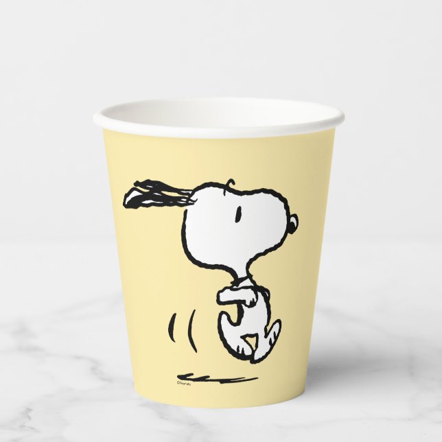 Erdnüsse | Snoopy Running Pappbecher (Vorderseite)