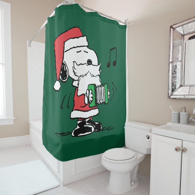 Erdnüsse | Snoopy Santa Claus Accordian Duschvorhang (Beispiel)