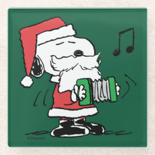 Erdnüsse   Snoopy Santa Claus Accordian Glasuntersetzer