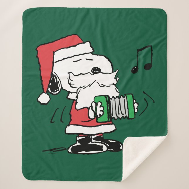 Erdnüsse | Snoopy Santa Claus Accordian Sherpadecke (Vorderseite)