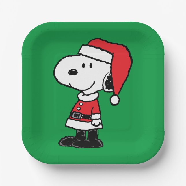Erdnüsse | Snoopy Santa Claus Pappteller (Vorderseite)