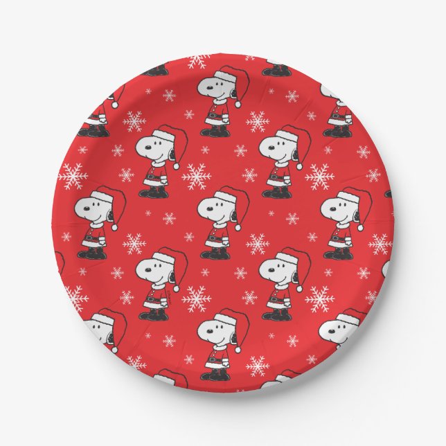 Erdnüsse | Snoopy Santa Claus Pappteller (Vorderseite)