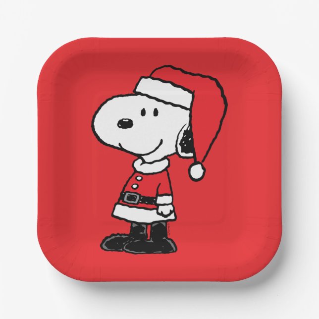 Erdnüsse | Snoopy Santa Claus Pappteller (Vorderseite)