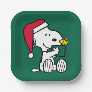 Erdnüsse Snoopy Santa & Woodstock Geschenk Pappteller