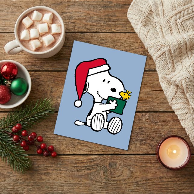 Erdnüsse | Snoopy Santa & Woodstock Geschenk Postkarte (Von Creator hochgeladen)