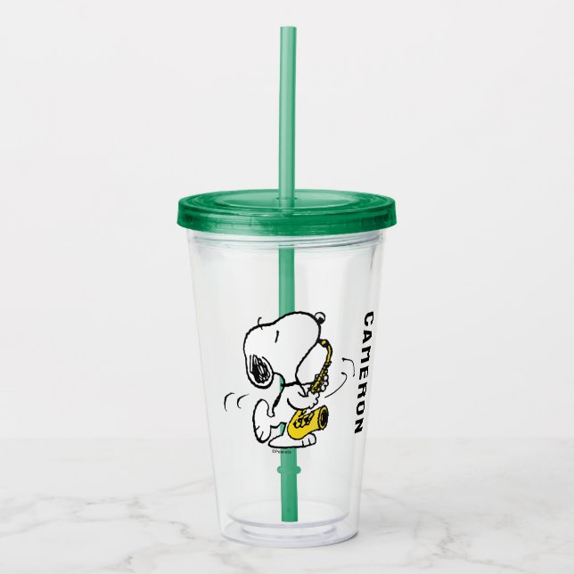 Erdnüsse | Snoopy Saxophone Player Acryltrinkbecher (Vorderseite)