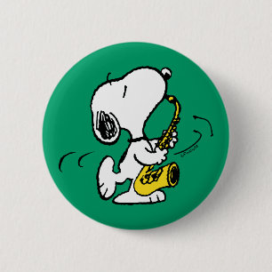 Erdnüsse Snoopy Saxophone Player Button
