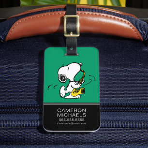 Erdnüsse   Snoopy Saxophone Player Gepäckanhänger