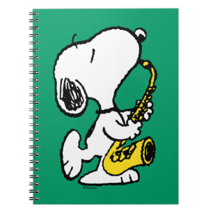 Erdnüsse   Snoopy Saxophone Player Notizblock
