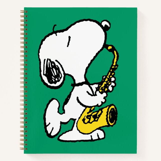 Erdnüsse | Snoopy Saxophone Player Notizbuch (Vorderseite)