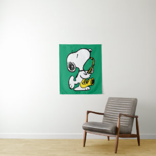 Erdnüsse Snoopy Saxophone Player Wandteppich
