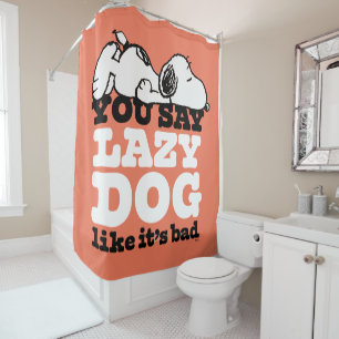 Erdnüsse Snoopy Sie sagen Lazy Hund, als wäre es Duschvorhang