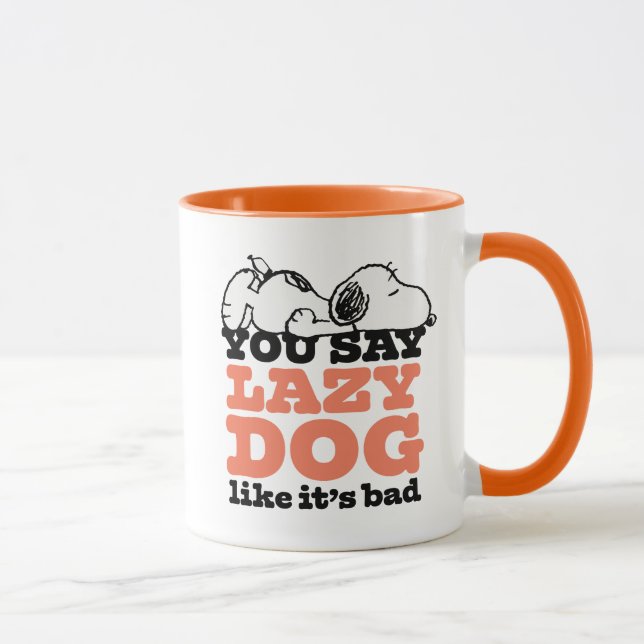 Erdnüsse | Snoopy Sie sagen Lazy Hund, als wäre es Tasse (Rechts)