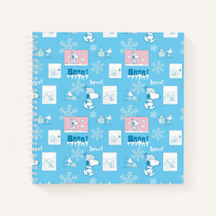Erdnüsse   Snoopy Snow Day Patterns Notizbuch