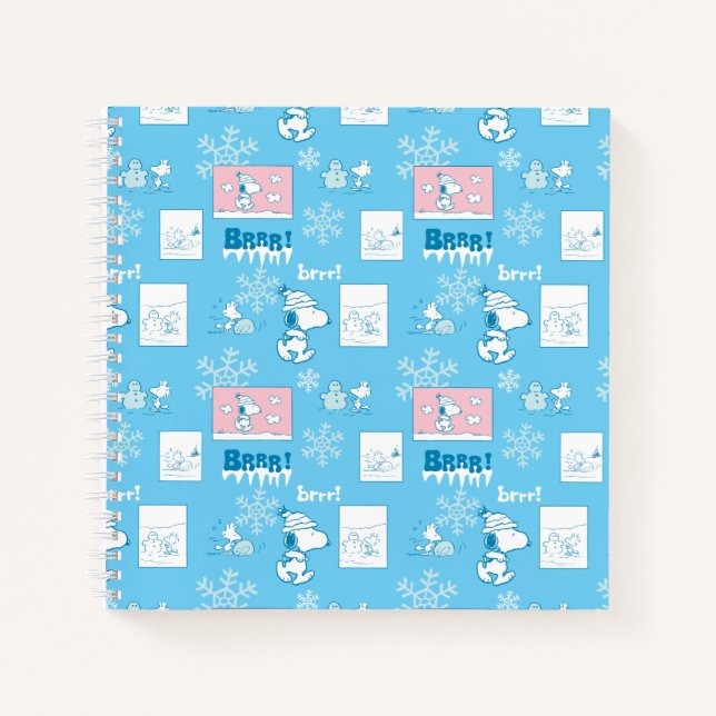 Erdnüsse | Snoopy Snow Day Patterns Notizbuch (Vorderseite)