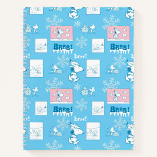 Erdnüsse   Snoopy Snow Day Patterns Notizbuch