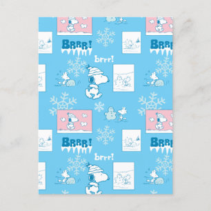 Erdnüsse Snoopy Snow Day Patterns Postkarte