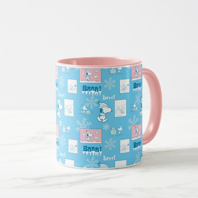 Erdnüsse | Snoopy Snow Day Patterns Tasse (VorderseiteRechts)