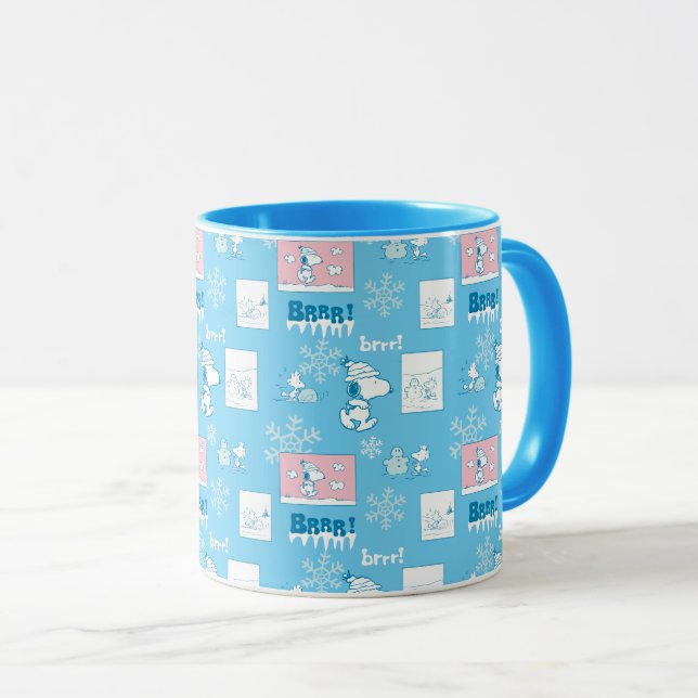 Erdnüsse | Snoopy Snow Day Patterns Tasse (VorderseiteRechts)