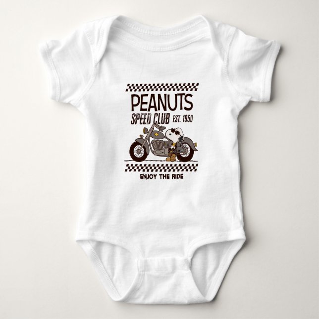 Erdnüsse | Snoopy Speed Club Baby Strampler (Vorderseite)