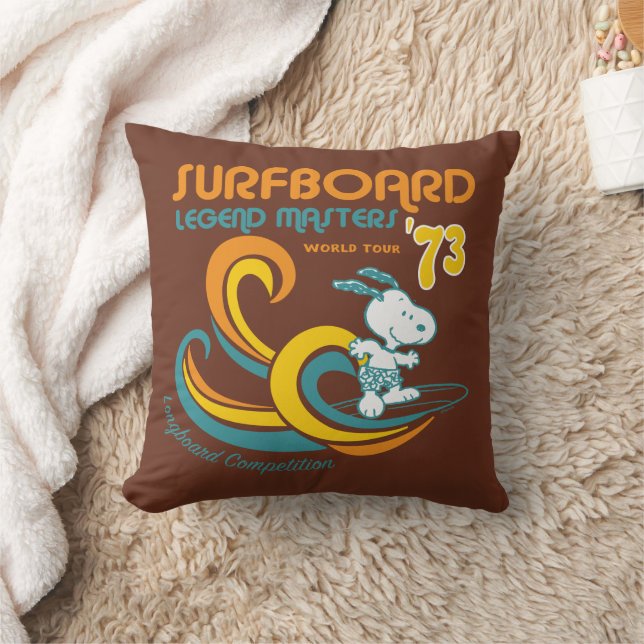 Erdnüsse | Snoopy Surfboard Longboard Wettbewerb Kissen (Decke)
