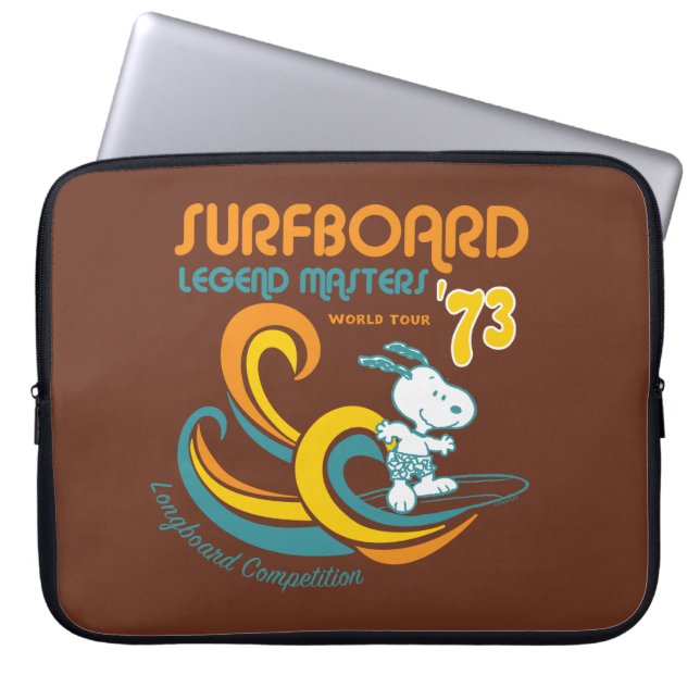 Erdnüsse | Snoopy Surfboard Longboard Wettbewerb Laptopschutzhülle (Vorderseite)