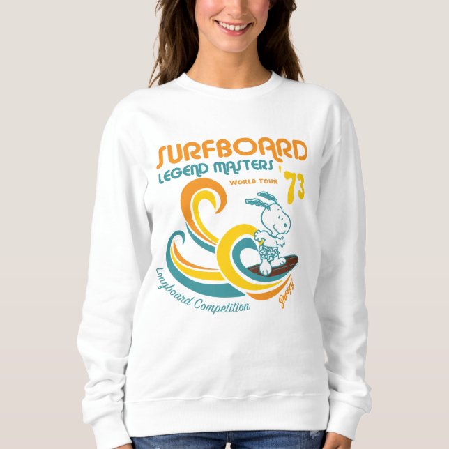 Erdnüsse | Snoopy Surfboard Longboard Wettbewerb Sweatshirt (Vorderseite)
