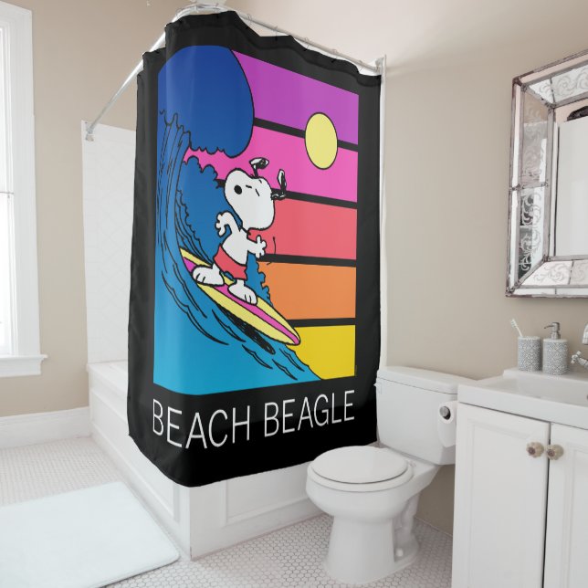 Erdnüsse | Snoopy Surfing Duschvorhang (Beispiel)