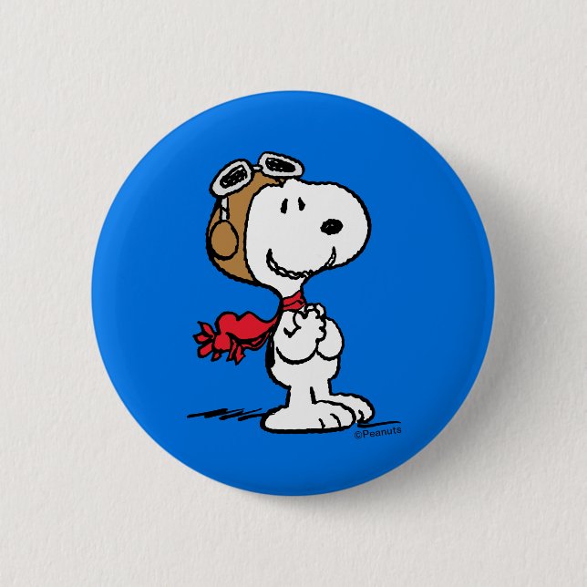 Erdnüsse | Snoopy the Fliegerace Button (Vorderseite)