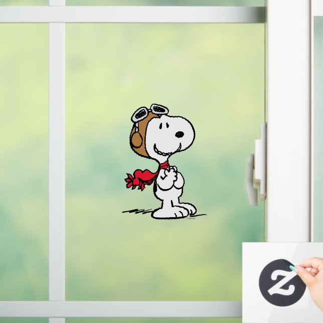Erdnüsse | Snoopy the Fliegerace Fensteraufkleber (Zuhause)
