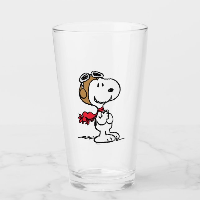 Erdnüsse | Snoopy the Fliegerace Glas (Vorderseite)