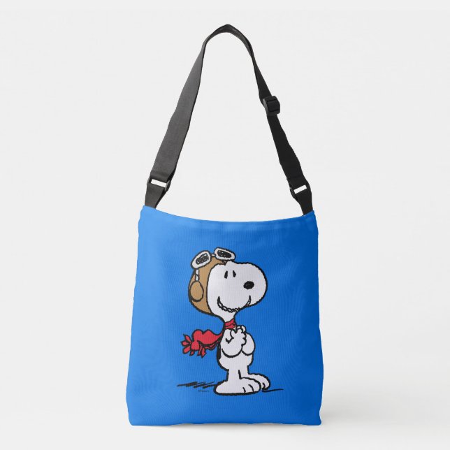 Erdnüsse | Snoopy the Fliegerace Tragetaschen Mit Langen Trägern (Vorderseite)