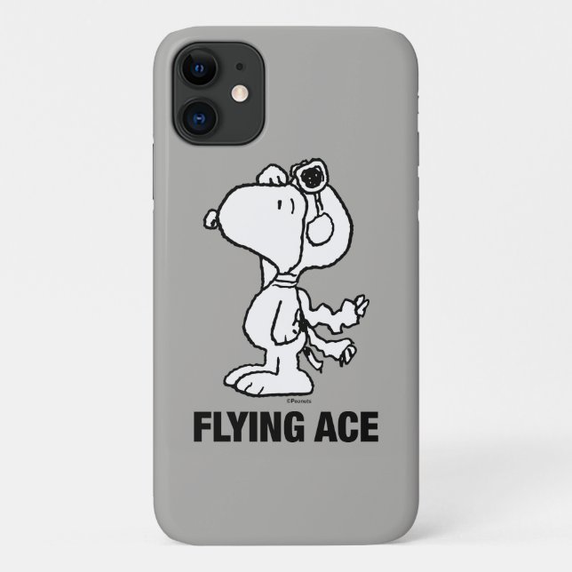 Erdnüsse | Snoopy the Flying Ace BW Case-Mate iPhone Hülle (Rückseite)