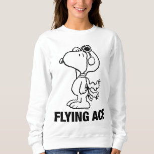 Erdnüsse   Snoopy the Flying Ace BW Sweatshirt